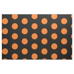 Baumwollgewebe schwarz und orange Polka Dot Stoff