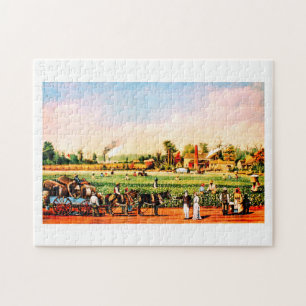 Baumwollplantage im Vintage-Stil Puzzle