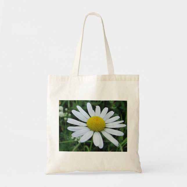 Baumwolltasche weisse Margerite Tragetasche (Vorne)