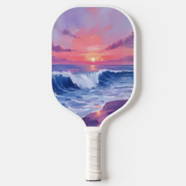 Baumwollzucker-Bucht | Rosa Ozean Wasserfarbe Gema Pickleball Schläger