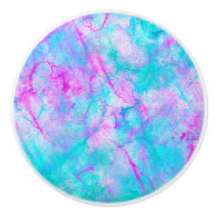 Baumwollzucker Rosa & Blau Wasserfarbe Wasch Fleck Keramikknauf