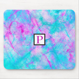 Baumwollzucker Rosa & Blau Wasserfarbe Wasch Fleck Mousepad