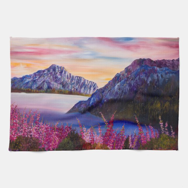 Baumwollzucker-Sonnenuntergang Geschirrtuch (Horizontal)