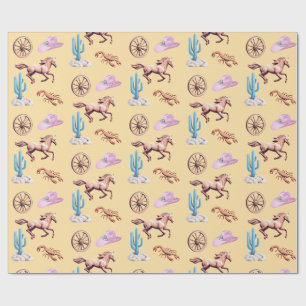 Baumwollzucker Western-Thema Cowgirl-Party-Kunst Geschenkpapier