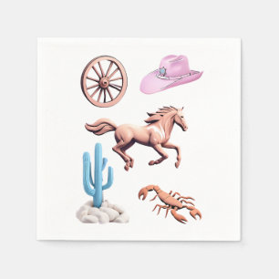 Baumwollzucker Western-Thema Cowgirl-Party-Kunst Serviette