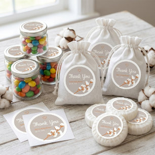 Baumwollzweig-Baby-Party Runder Aufkleber