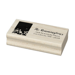 Baumwollzweig der personalisierten Rücksendeadress Gummistempel