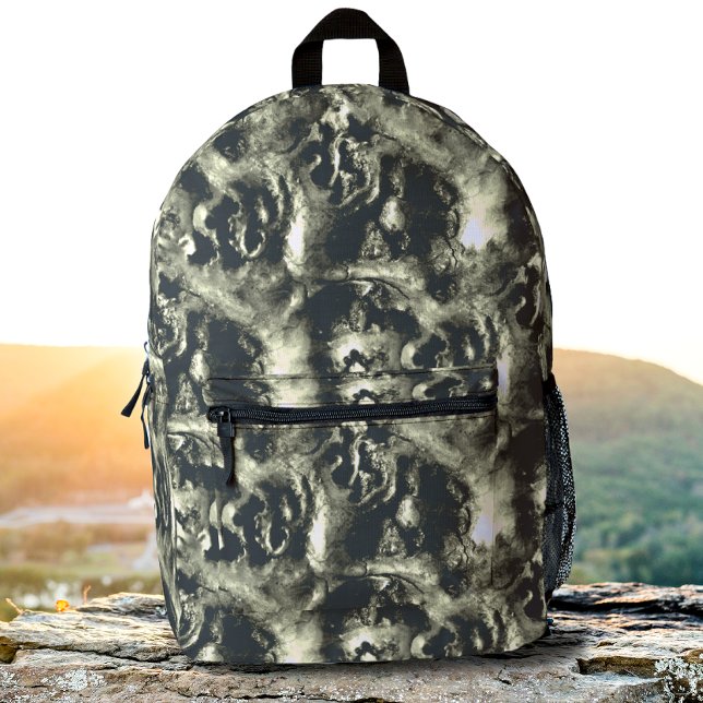 Baumwurzel Holzstruktur Schwarz und Grau Camouflag Bedruckter Rucksack (Von Creator hochgeladen)