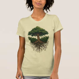 Baumwurzeln bilden sich zu einer Mandala, erdigen T-Shirt