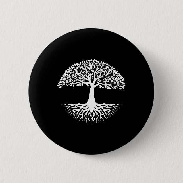 Baumwurzeln Cooler Muttererdtag Button (Vorderseite)