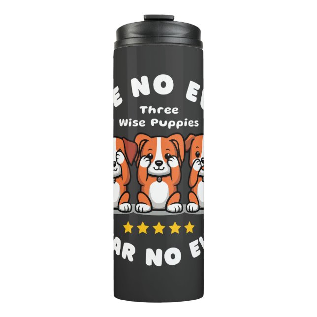 Baumwütige Welpen Thermosbecher (Vorderseite)