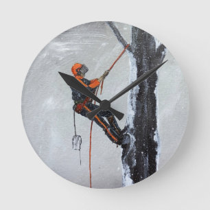 Baumzüchter-Fernstrecke Husqvarna Runde Wanduhr