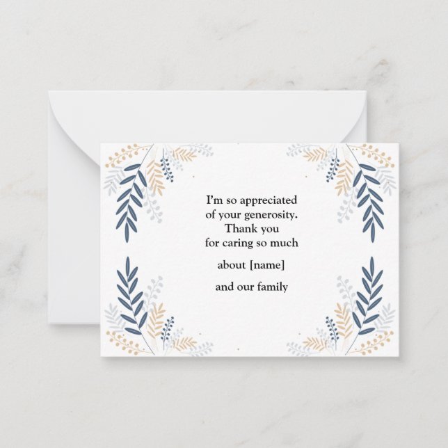 Baumzweig mit Leaf nach Beerdigung dank Karte (Vorderseite)