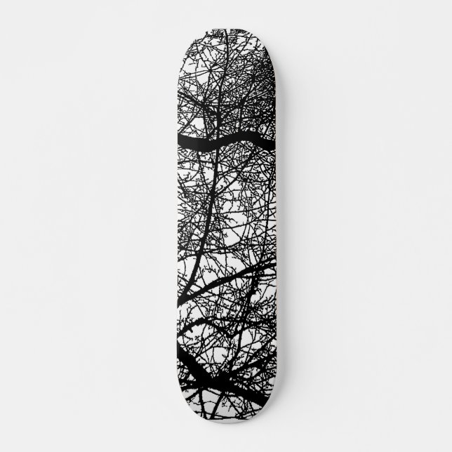 Baumzweige auf Weiß Skateboard (Vorne)
