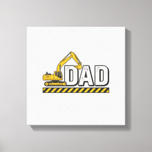 Baupapa Bagger Vintage-Shirt-Design_1 Leinwanddruck