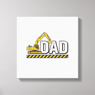 Baupapa Bagger Vintage-Shirt-Design_1 Leinwanddruck