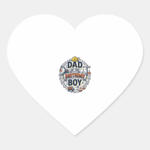 Baupapa des Geburtstagskind-Shirt-Design_ Herz-Aufkleber