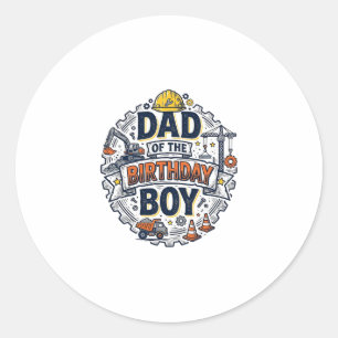 Baupapa des Geburtstagskind-Shirt-Design_ Runder Aufkleber