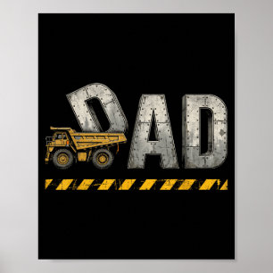 Baupapa Vatertag Vater Retro Vintage Poster