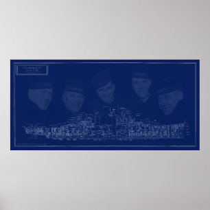 Bauplan der U.S.S. Juneau Poster