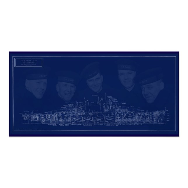 Bauplan der U.S.S. Juneau Poster (Vorderseite)