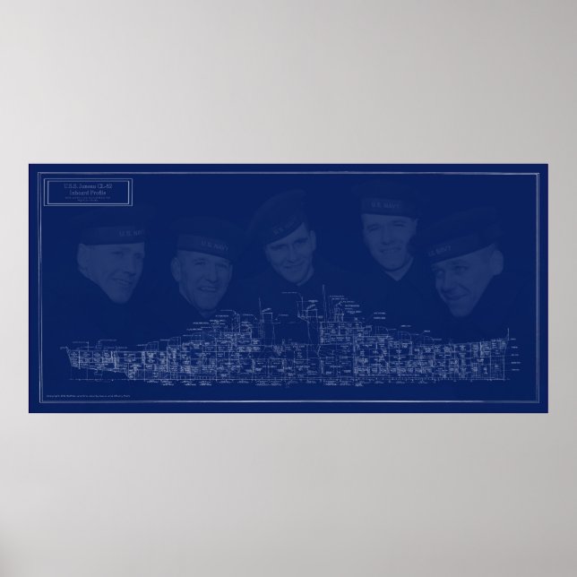 Bauplan der USS Juneau Poster (Vorne)