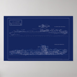 Bauplan des U-Bootes U.S.S. Croaker Poster