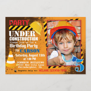 Bauplatz Geburtstagspartei Einladung