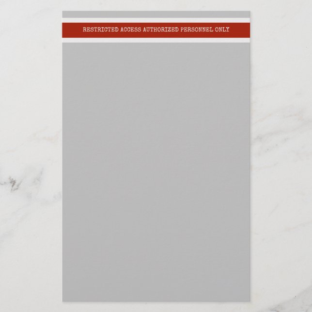 Baurisiko Eingeschränkter Zugriff Briefpapier (Vorderseite)