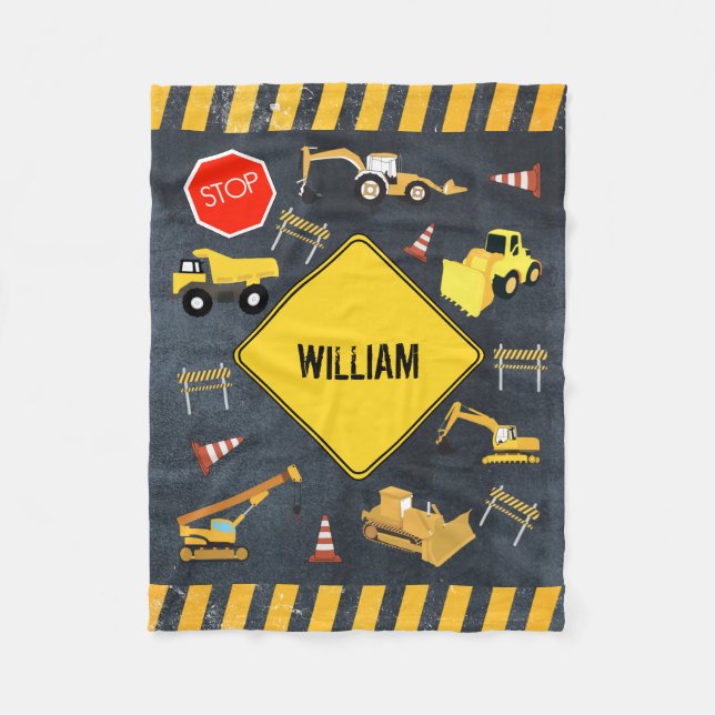 Bausamen von schweren Maschinen Fleecedecke (Vorderseite)