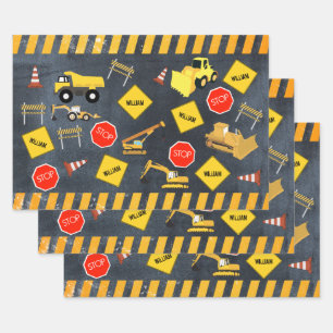 Bausamen von schweren Maschinen Geschenkpapier Set