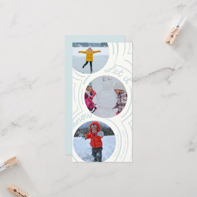 Bauschiger Schnee - Hohe Festtags-Postkarte (Vorderseite/Rückseite Beispiel)