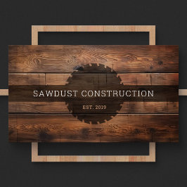 Bauschreiner Holz Dunkles rustikales Holz Visitenkarte