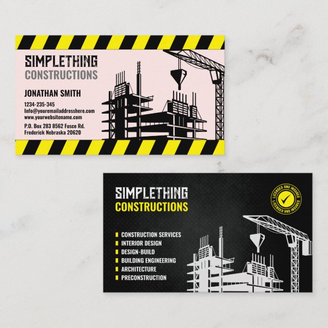 Bauservice, Architektur, Renovierung Visitenkarte (Vorne/Hinten)