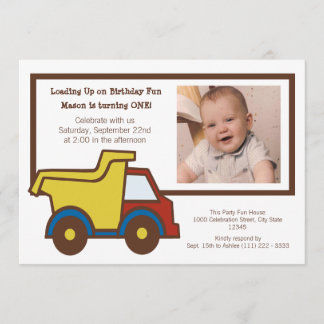 Bauspass Dumptruck Foto Einladung