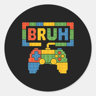 Bausteine Bruh Jungen Kinder Geburtstag Brick Buil Runder Aufkleber