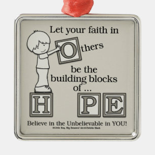 Bausteine der HOFFNUNG Silbernes Ornament