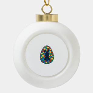 Bausteine Osterei Hase Jungen Mädchen Familie Keramik Kugel-Ornament