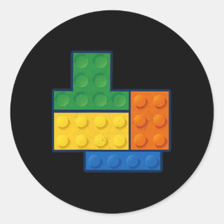 Bausteine ​​Pocket Master Builder Gamer Männer Wo Runder Aufkleber