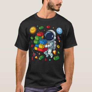 Bausteine Weltraum Astronaut Baumeister T-Shirt