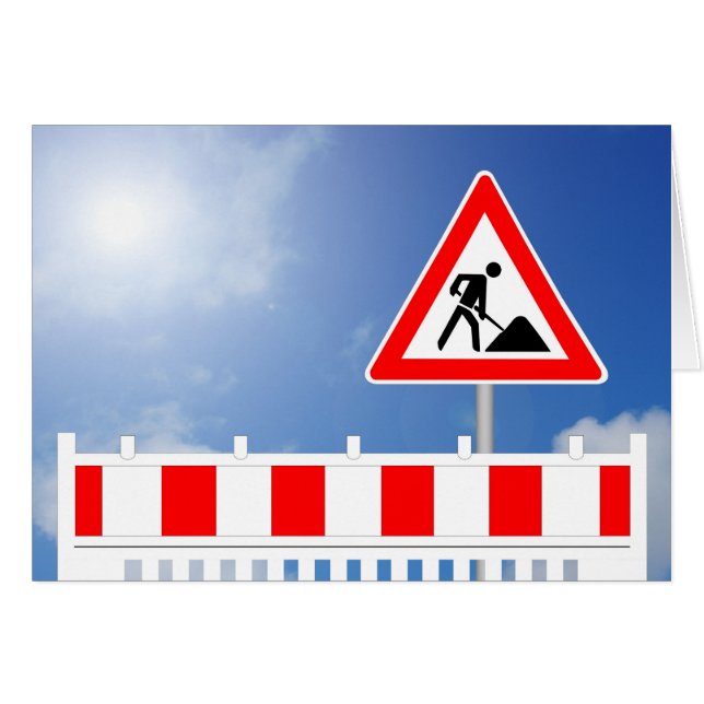 Baustelle, Bauabsperrung und Baustellenschi (Vorderseite (Horizontal))