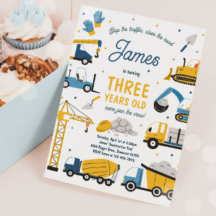 Baustelle Dump Truck Digger Geburtstagsparty Einladung