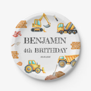 Baustelle Dump Truck Digger Geburtstagsparty Pappteller
