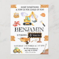 Baustelle Dump Truck Digger Geburtstagsparty