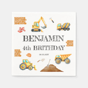 Baustelle Dump Truck Digger Geburtstagsparty Serviette