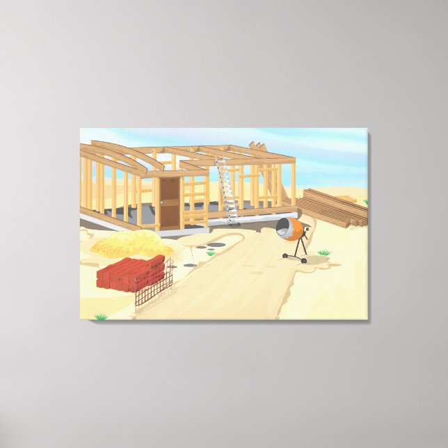 Baustelle Leinwanddruck (Vorderseite)