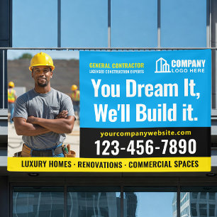 Baustelle-Logo-Foto Blau Werbung Banner