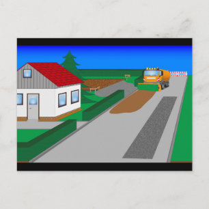 Baustelle mit Kehrmaschine Postkarte