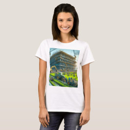 Baustelle mit Kran und Gebäude T-Shirt