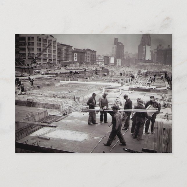 Baustelle Ostseite NYC Postkarte (Vorderseite)